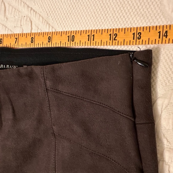 Zara Basic Cocoa Faux Suede AnkleZip Pants Medium - Picture 8 of 12